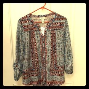 Women's tunic button down shirt